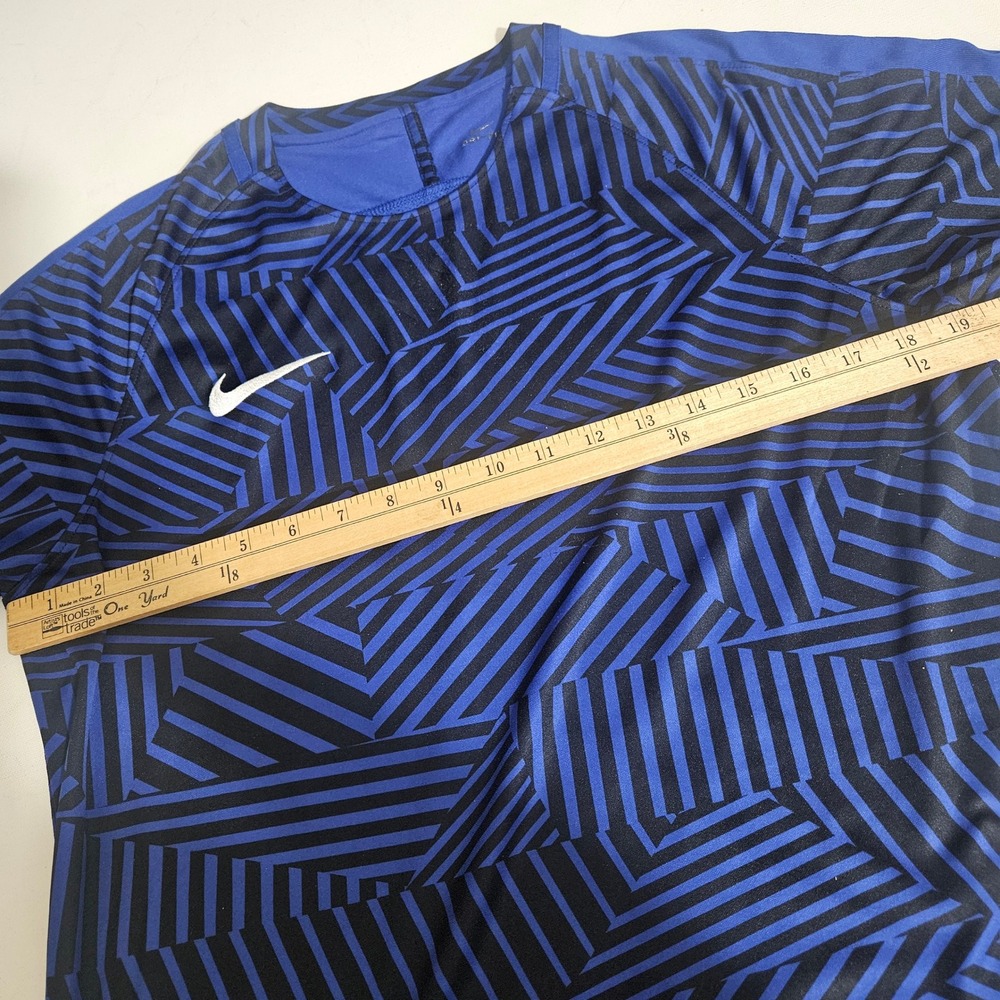 Nike Mens Dri-FIT Soccer Training Jersey Blue Black Geometric Dazzle Shirt L - Picture 5 of 5
